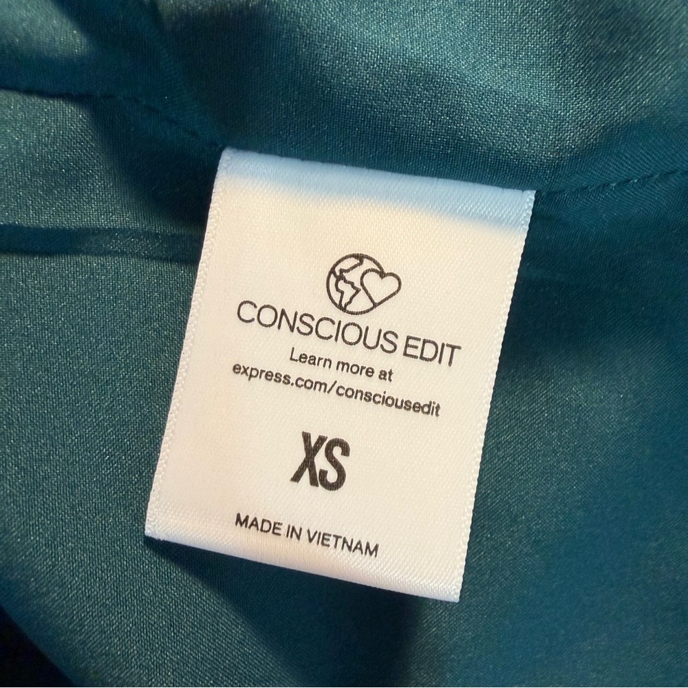NWT Express Chic ‘Shawl Collar One Button Coat’ in Deep Teal Green Size XS - Picture 12 of 16